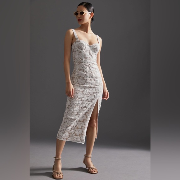 anthropologie lace slim midi dress Lace Slim Midi Dress
